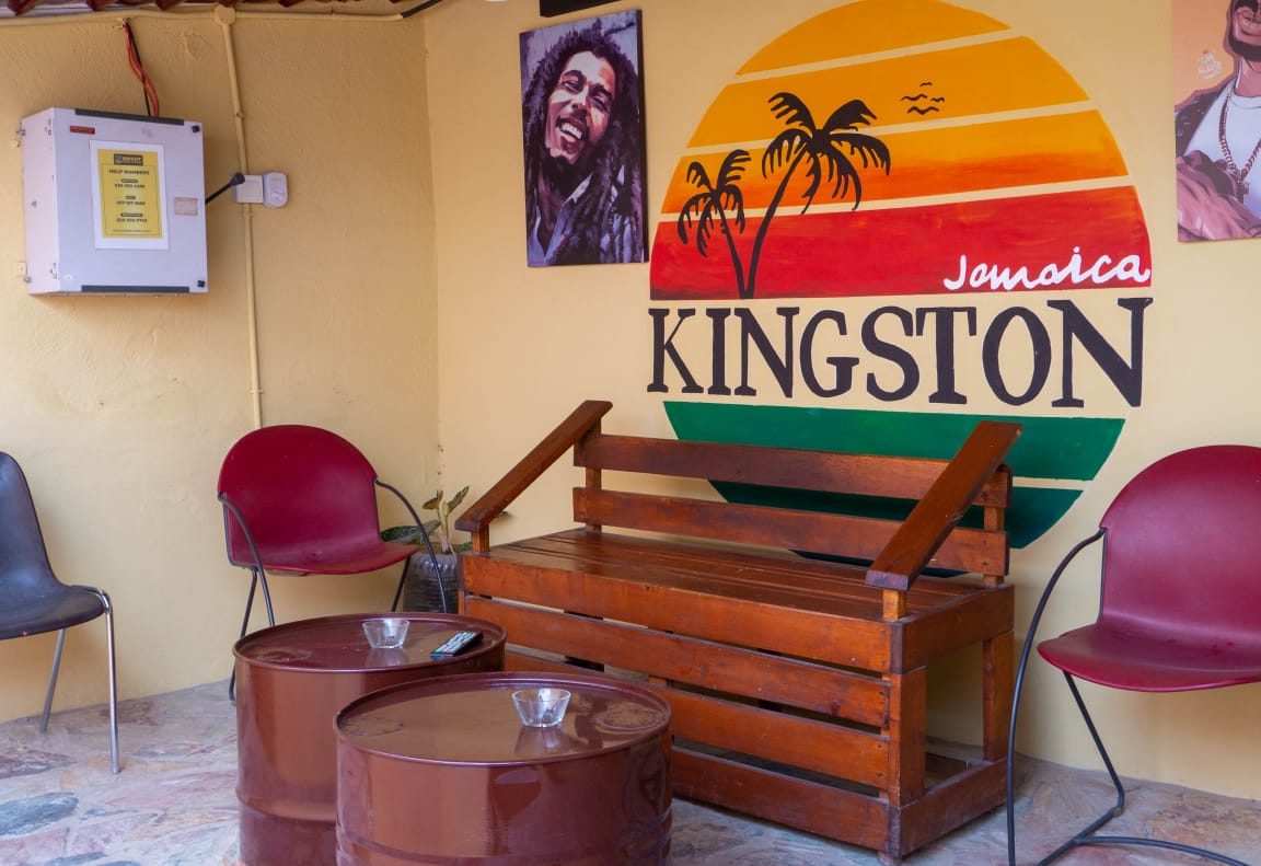Relaxed guest lounge at Bright Hotel and Suites